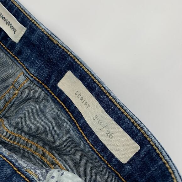 Anthropologie Pilcro and the Letterpress Script Cut Off Jean Shorts 26 Denim - Picture 4 of 8